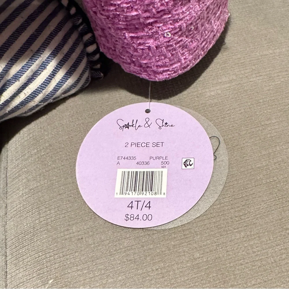 Sparkle & Shine Toddler‎ Girl Tweed Set – Size 4T – New